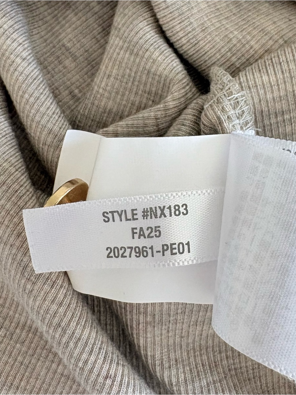 NWT Madewell Ribbed Button Crewneck Tee Heather Coastal Dune Size Medium - Picture 7 of 7